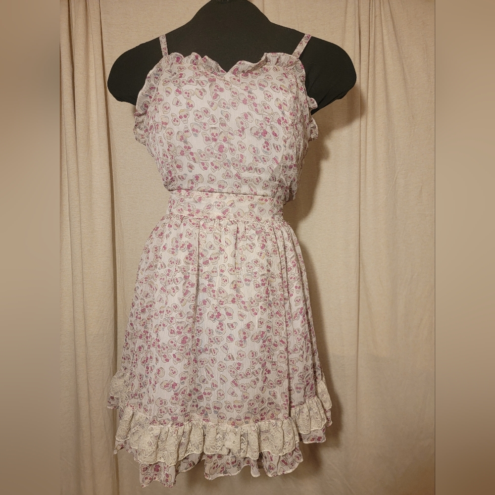 Adorable Fit & Flare Skull Print Dress